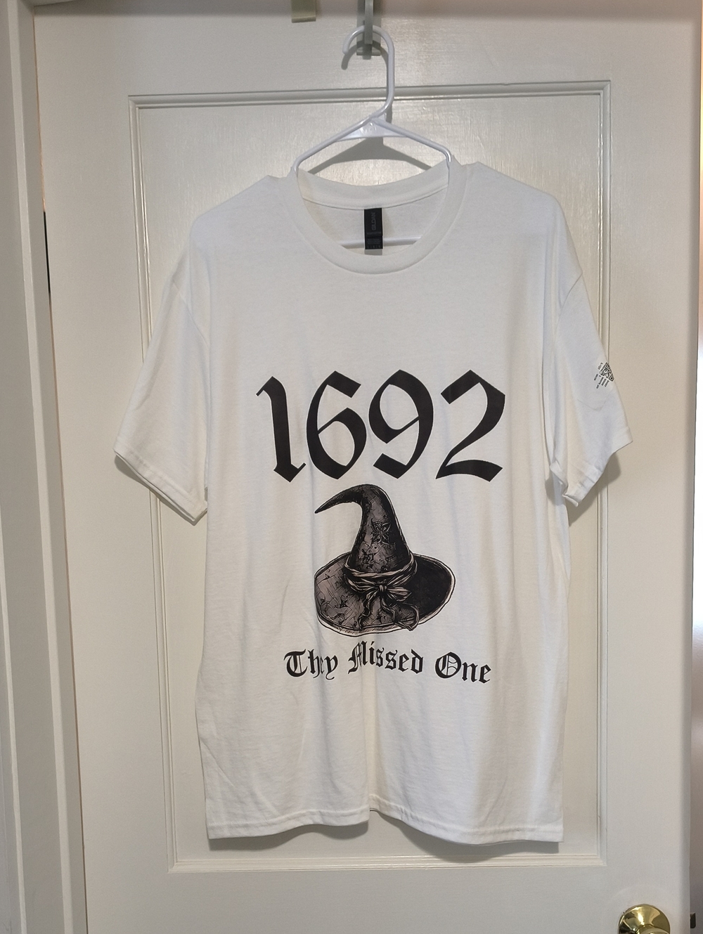 1692 Witch Hat Graphic Tee - White with Black Print NWT